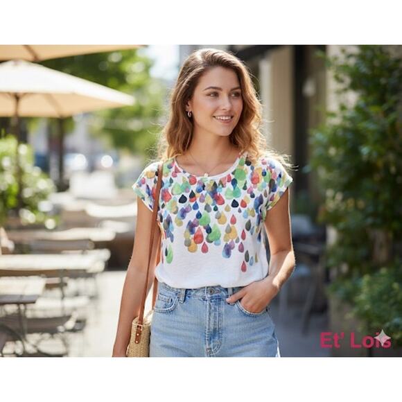 Et’ Lois Colorful Top Sz. S - Picture 1 of 7